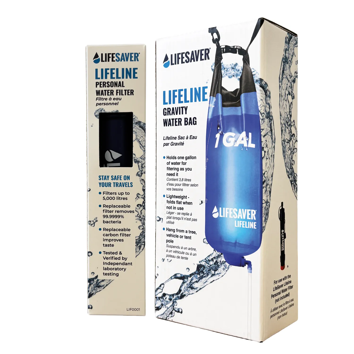 Lifesaver Lifeline waterfilter bundel met gravity bag