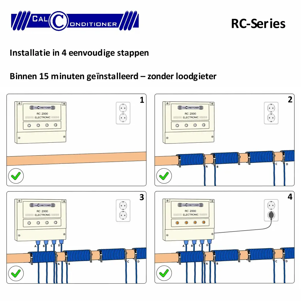 Calconditioner RC2000 Elektronische Ontkalker zonder Zout