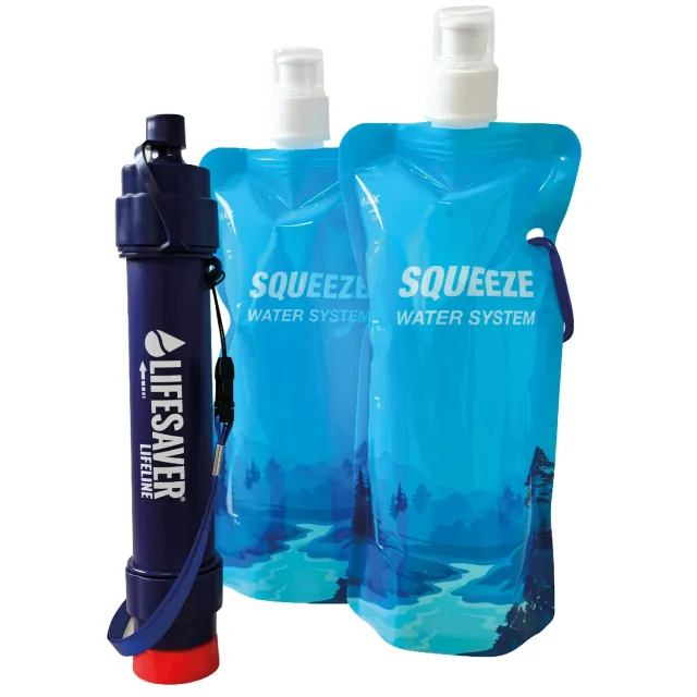 Lifesaver Lifeline waterfilter bundel met knijpzakken