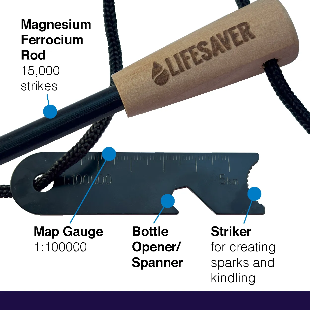 LifeSaver Fire Starter Magnesium Vuurstaal