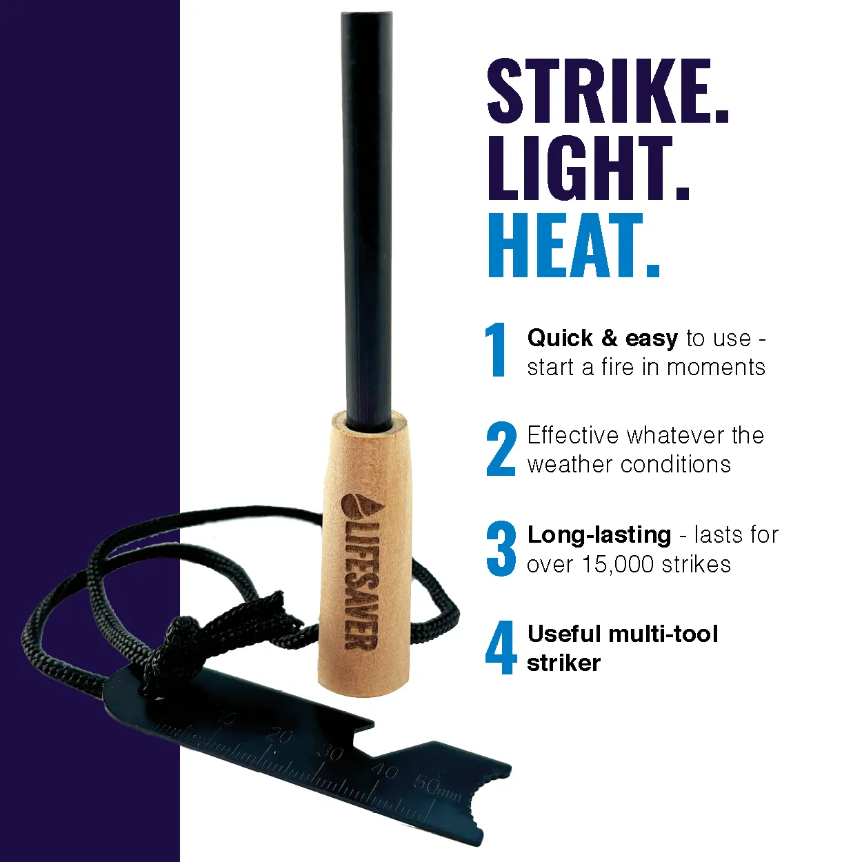 LifeSaver Fire Starter Magnesium Vuurstaal